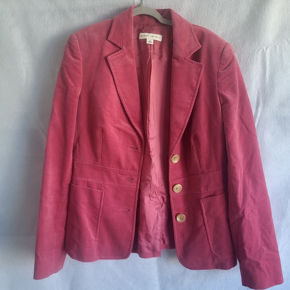 banana‎ republic pink corduroy blazer jacket size 2